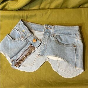 Upcycled  Jean Style Corset Belt
